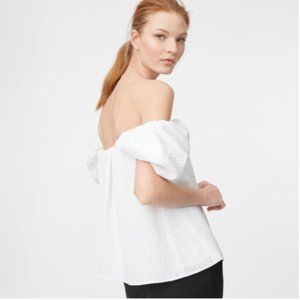 CLUB MONACO MELANIA WHITE OFF SHOULDER PUFF SLEEVES TOP SIZE 0 XS